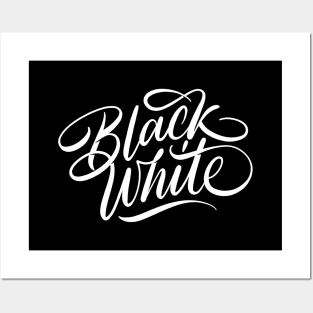 Black White Lettering Design Posters and Art